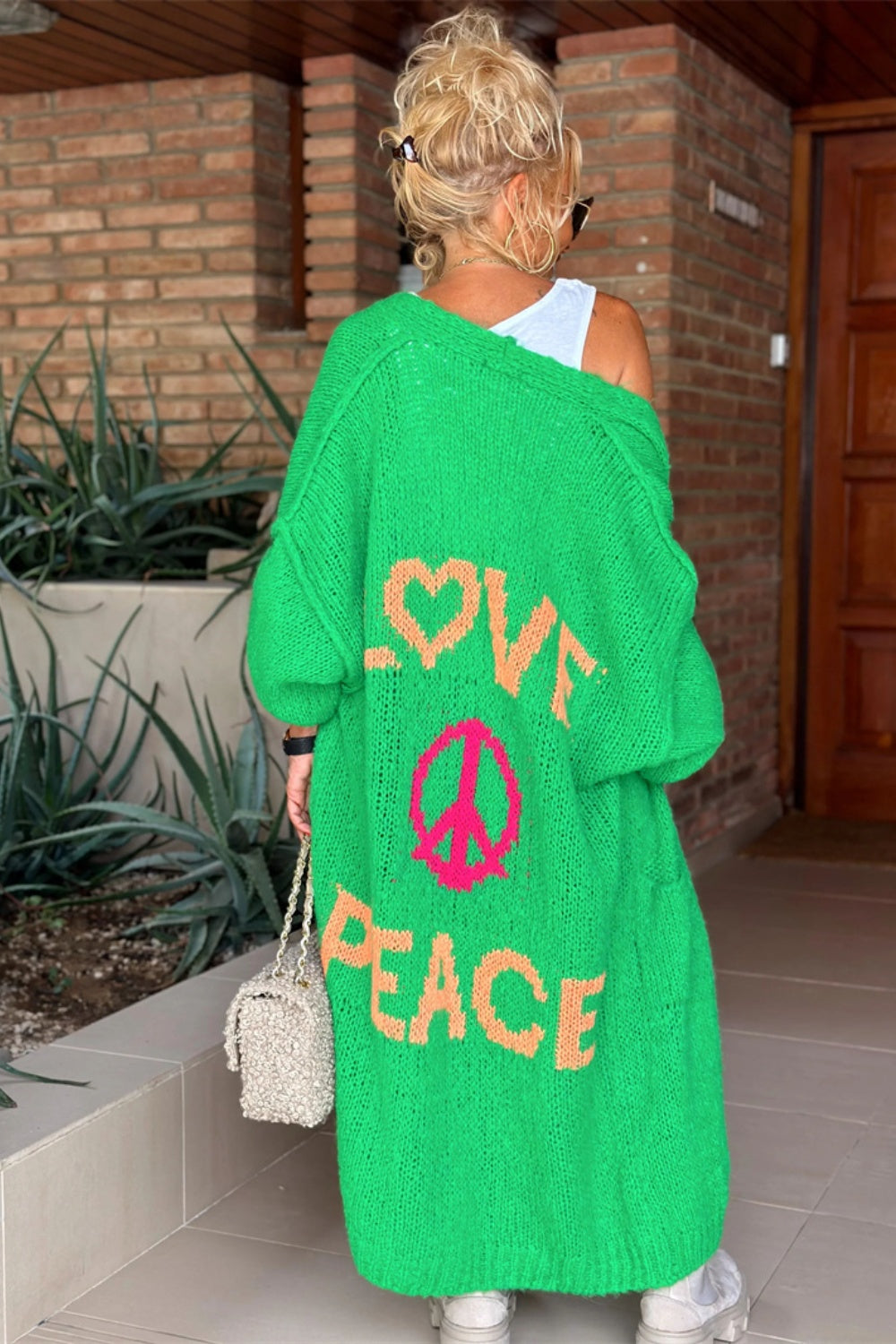 Peace & Love Long Knit Cardigan