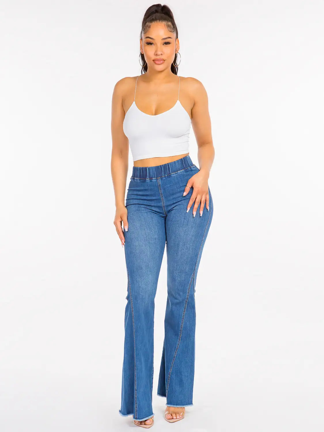 High Waist Curvy Flare Jeans