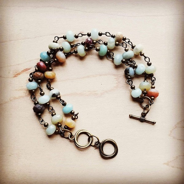 Ocean Serenity Triple Strand Bracelet