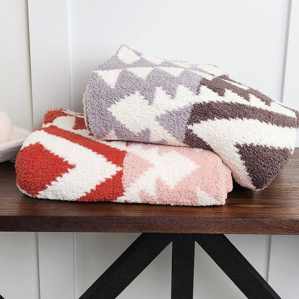 Plush Aztec Throw Blanket