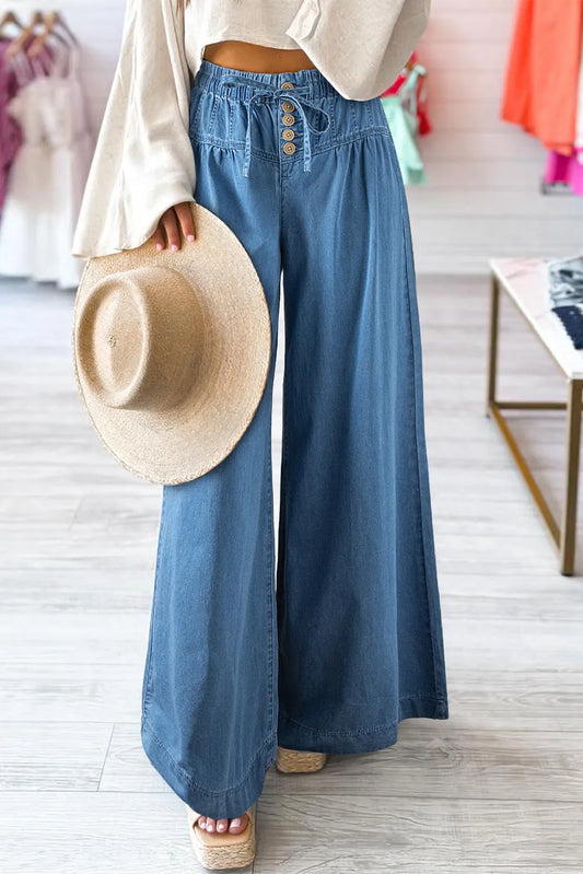 Carefree Canvas Wide Leg Jeans