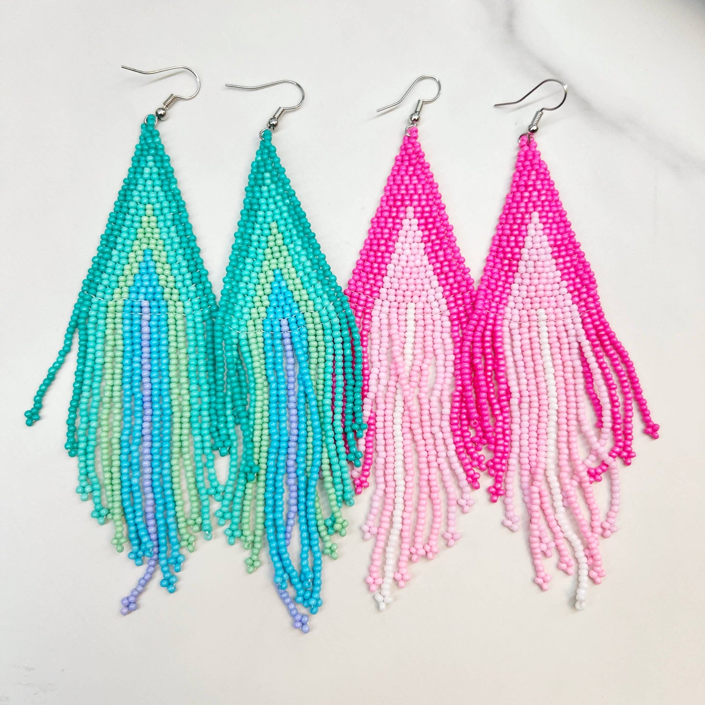 Beaded Boho Fringe Earrings