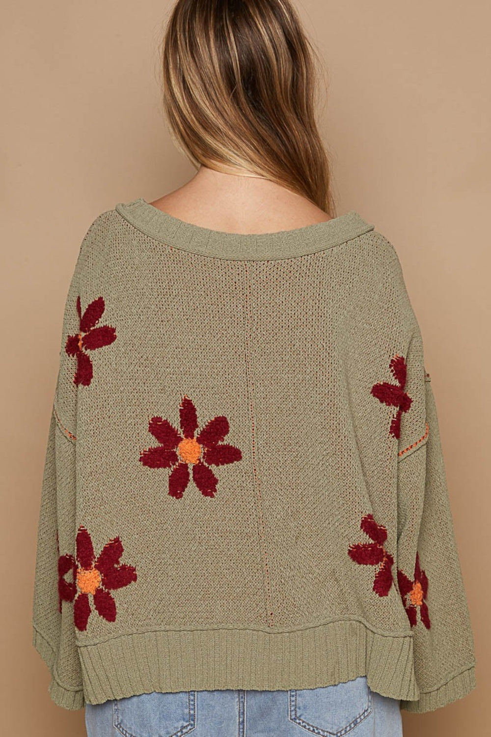 Floral Pattern Chenille Sweater