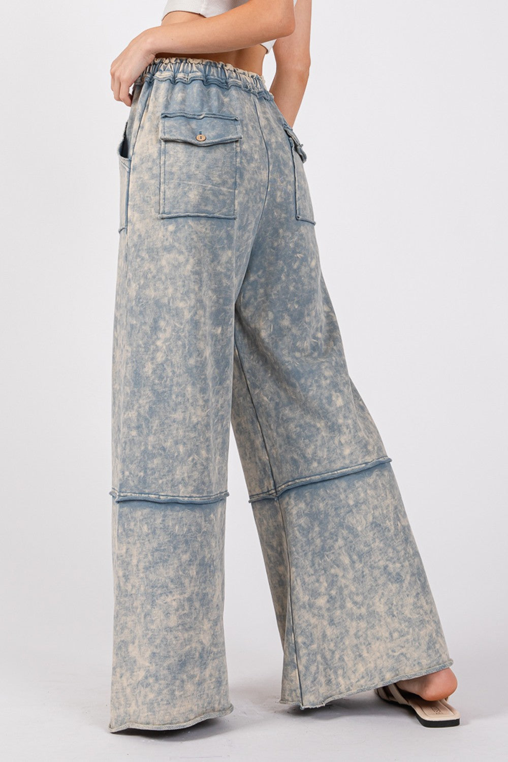 Mineral Washed Wide Leg Pants