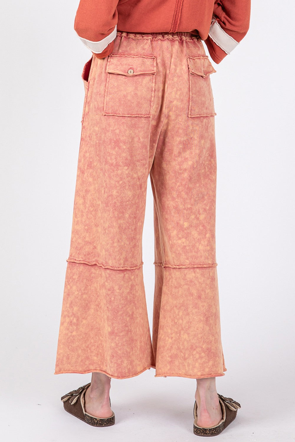 Mineral Washed Wide Leg Pants