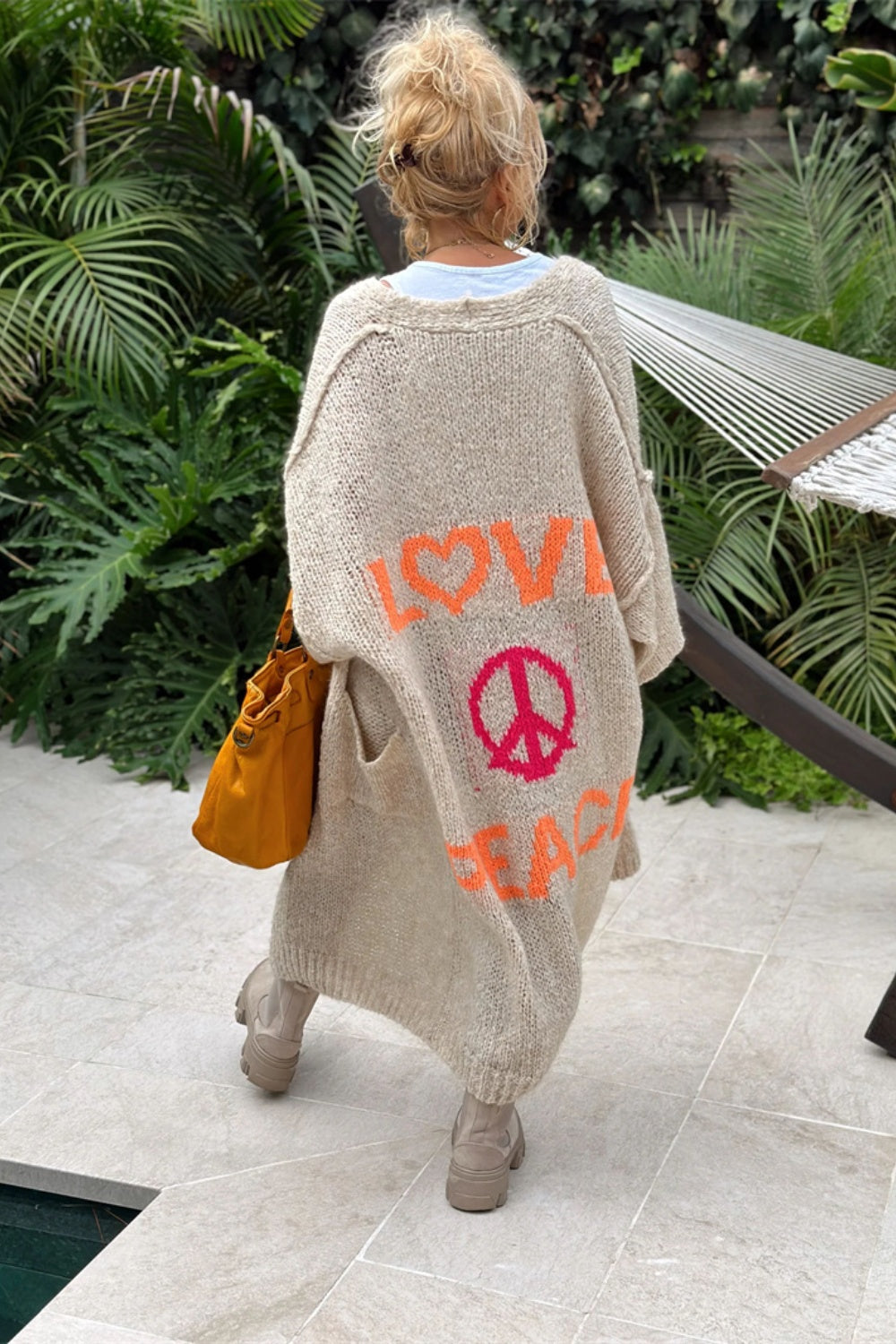 Peace & Love Long Knit Cardigan