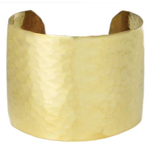 Bold Gold Hammered Cuff Bracelet