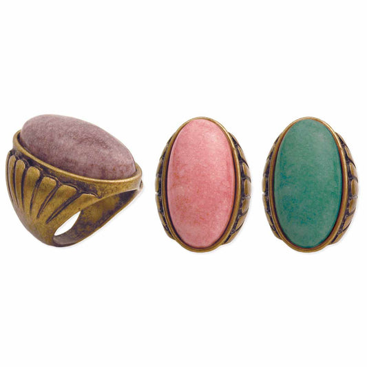 Roaring Twenties Pastel Stone Gold Ring