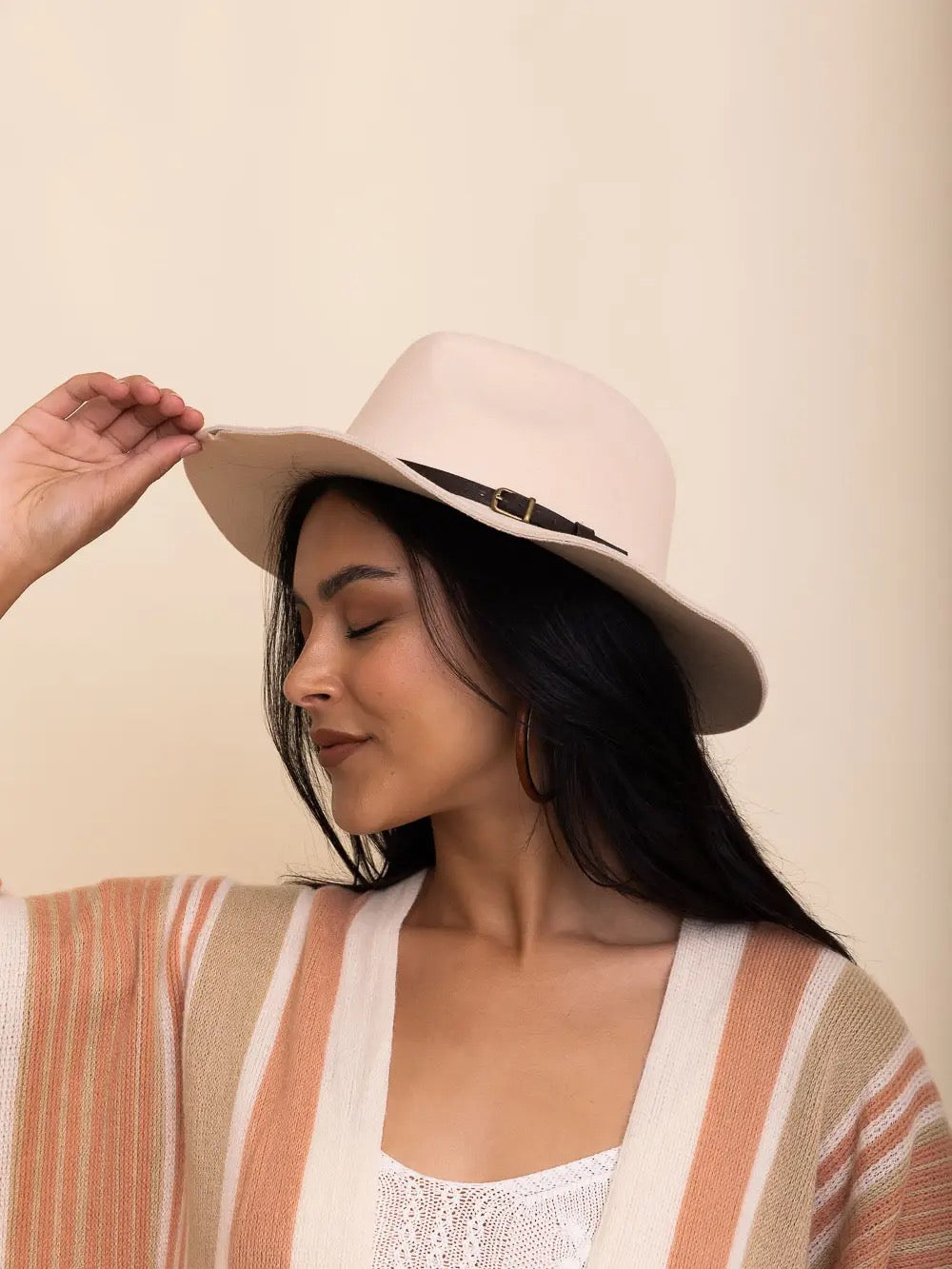 Pinched Front Western Hat (Nude)