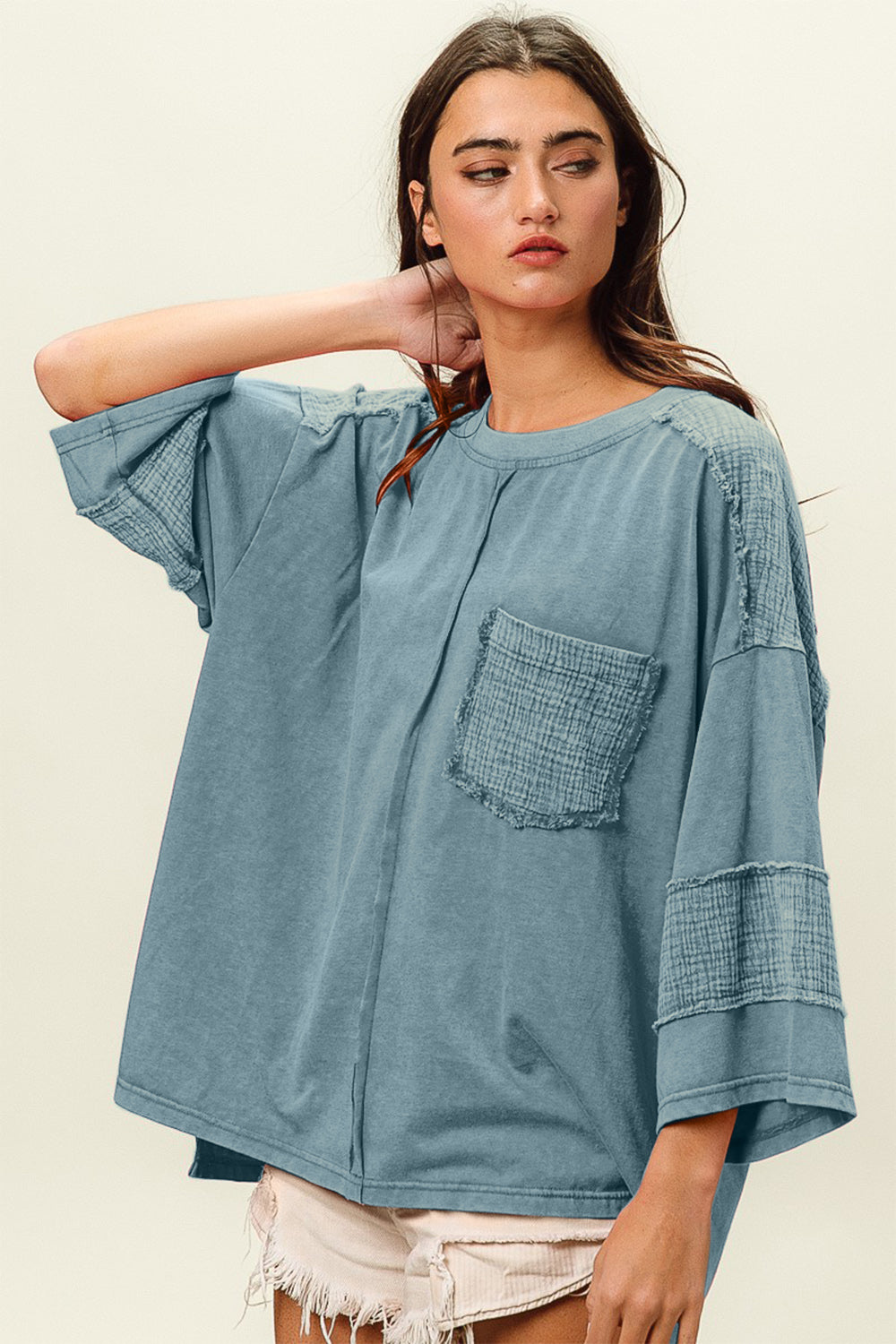 High-Low Vintage Washed Shirt