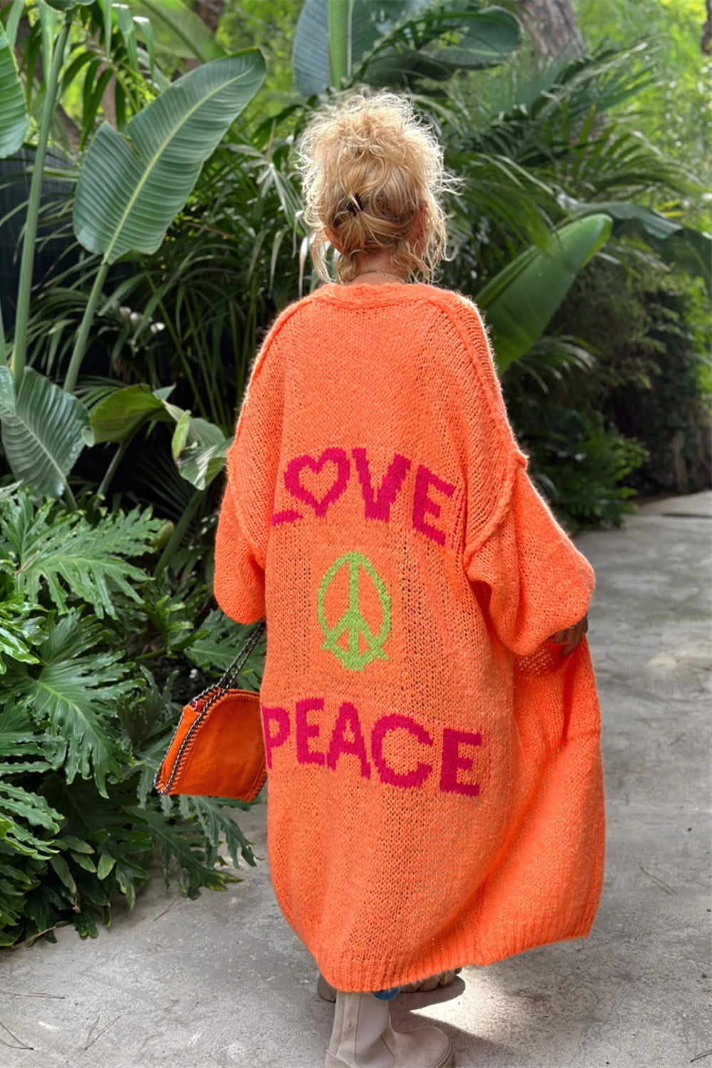 Peace & Love Long Knit Cardigan