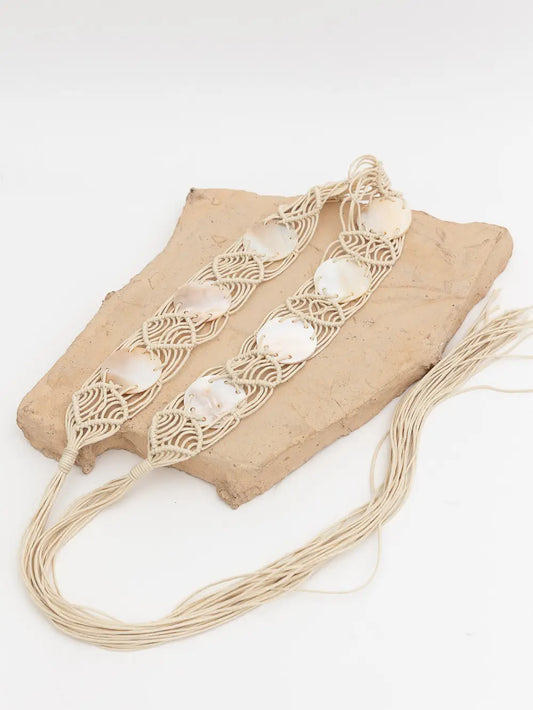 Sea Shell Macrame Tie Belt