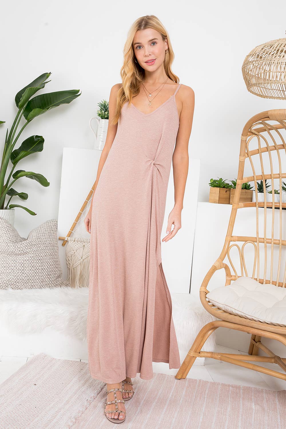 Knotted Jersey Maxi Dress