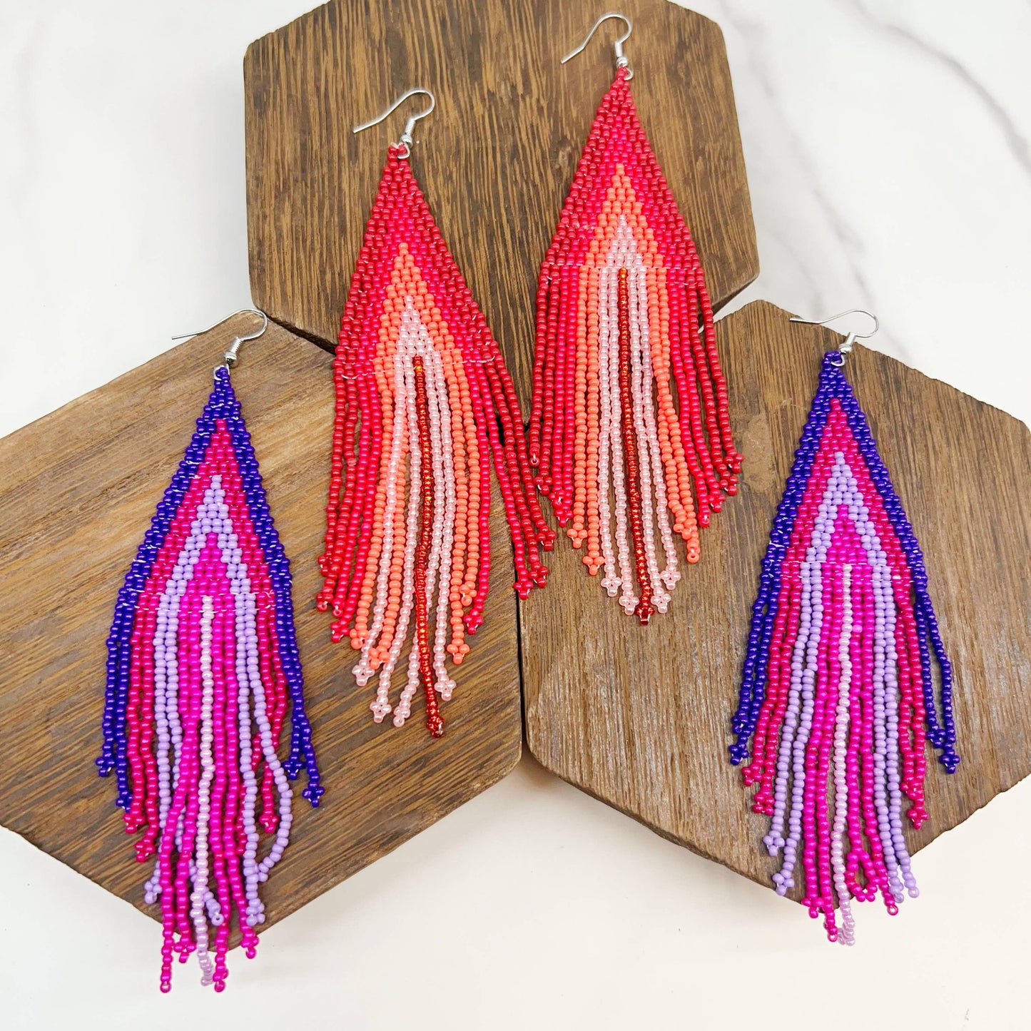 Beaded Boho Fringe Earrings