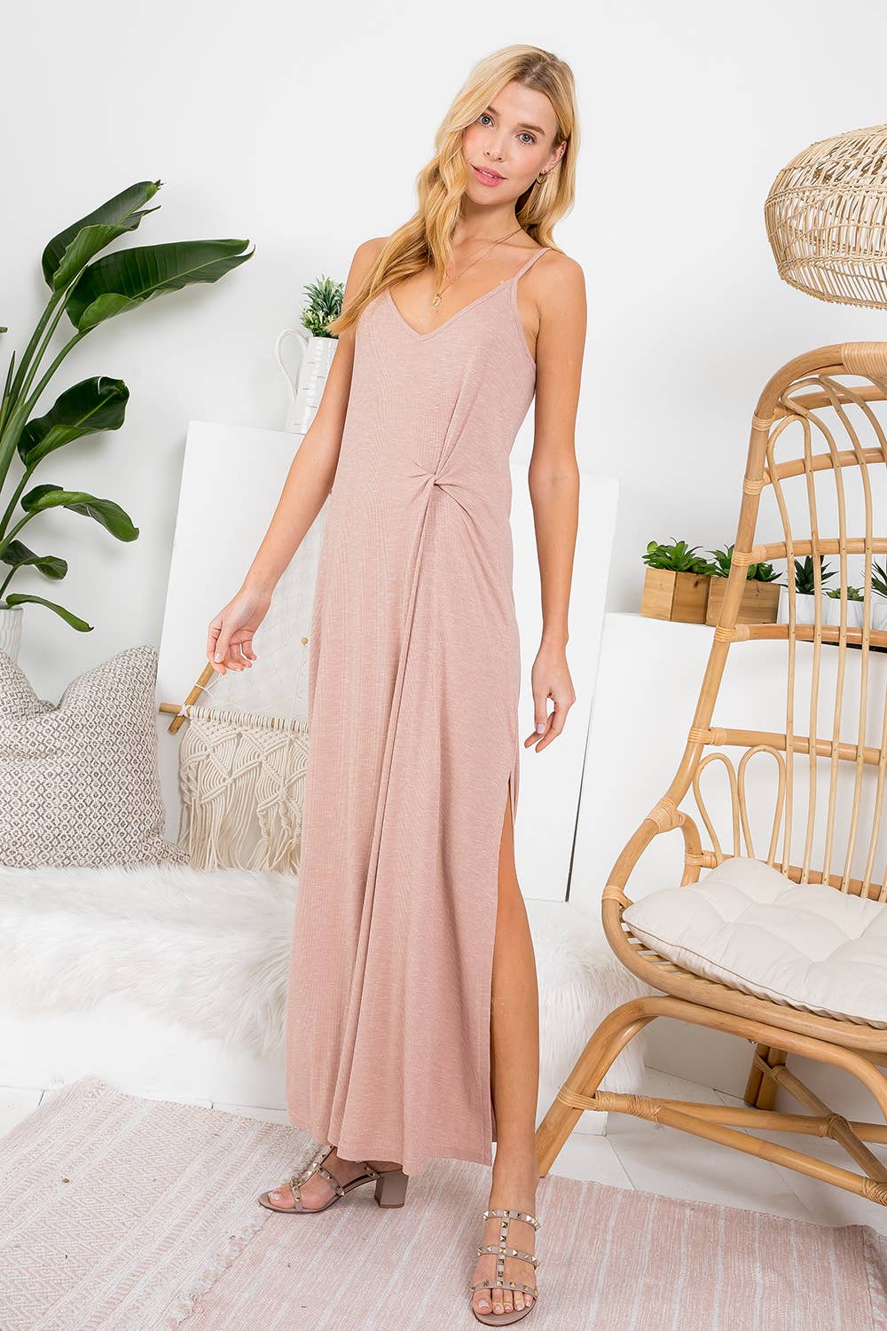 Knotted Jersey Maxi Dress